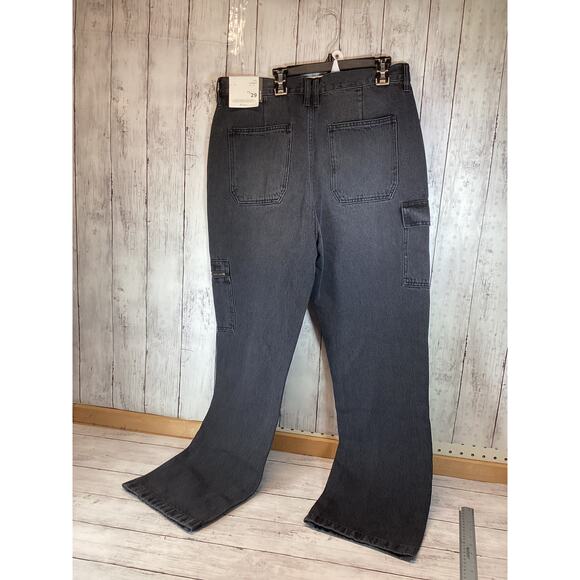 New KanCan Ultra High Rise 90's Straight Leg Jeans Charcoal Size 29 - Picture 2 of 7